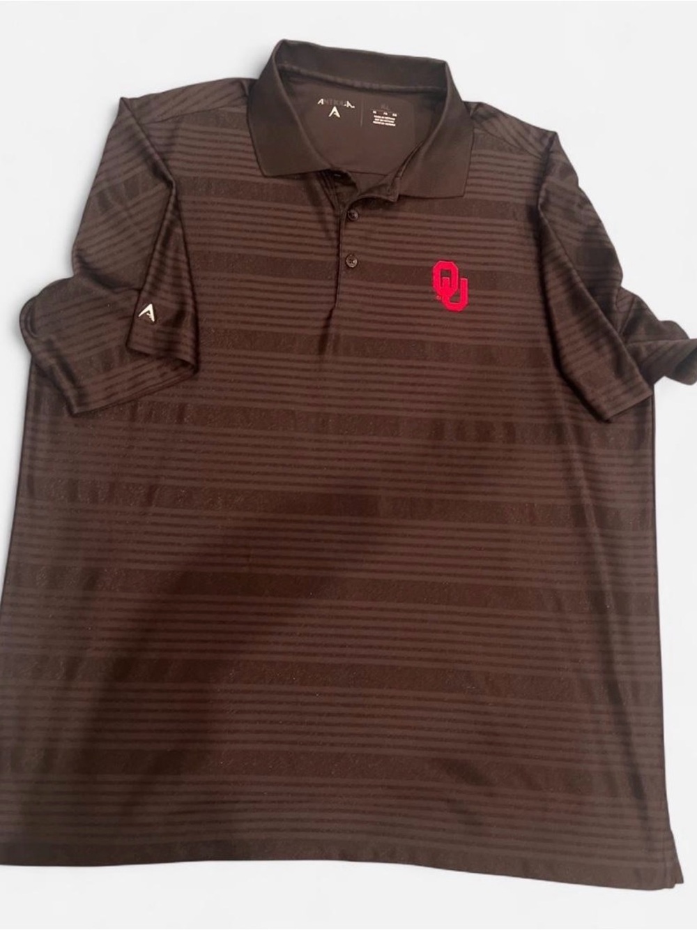 Antigua Black Polo with Red OU Logo